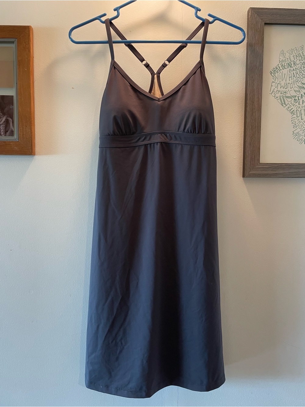 Athleta Charcoal Gray Strappy Tech Dress